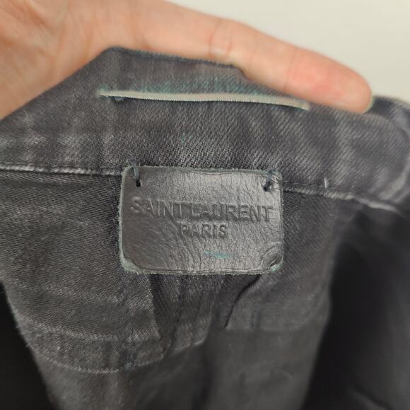 Saint Laurent Jeans Mens 32 Black Wash DO2 M/SK-LW Slim Stretch Designer - Picture 9 of 13
